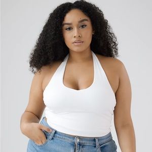 Klassy Network White Halter Brami (crop)